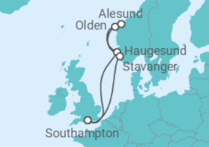 Reiseroute der Kreuzfahrt  NORWEGIAN FJORDS - PO Cruises