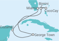 Reiseroute der Kreuzfahrt  Kaimaninseln, Mexiko - Royal Caribbean