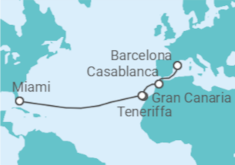 Reiseroute der Kreuzfahrt  Marokko, Spanien - Virgin Voyages
