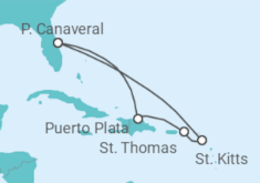 Reiseroute der Kreuzfahrt  Amerikanische Jungferninseln - mit Flug - Celebrity Cruises