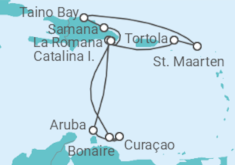 Reiseroute der Kreuzfahrt  14 Nächte - Festtage in der Karibik - ab/bis La Romana - mit Flug - Mein Schiff