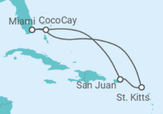 Reiseroute der Kreuzfahrt  Puerto Rico - Royal Caribbean