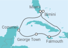 Reiseroute der Kreuzfahrt  Mexiko, Kaimaninseln, Jamaika - Royal Caribbean