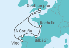 Reiseroute der Kreuzfahrt  Spanien - Disney Cruise Line