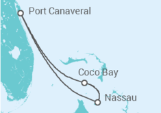 Reiseroute der Kreuzfahrt  Bahamas - Royal Caribbean