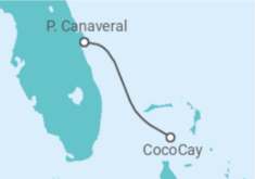 Reiseroute der Kreuzfahrt  USA - Royal Caribbean