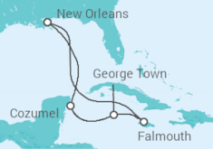 Reiseroute der Kreuzfahrt  Jamaika, Kaimaninseln, Mexiko - Royal Caribbean