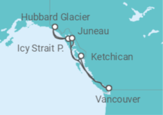 Reiseroute der Kreuzfahrt  Alaska Prestige Voyage - Celebrity Cruises