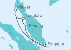 Reiseroute der Kreuzfahrt  Malaysia, Thailand - Royal Caribbean