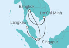 Reiseroute der Kreuzfahrt  Vietnam, Thailand, Malaysia - Royal Caribbean