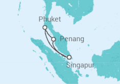Reiseroute der Kreuzfahrt  Malaysia und Phuket mit Singapur - Royal Caribbean