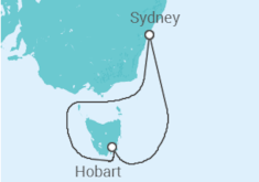 Reiseroute der Kreuzfahrt  Australien - Royal Caribbean
