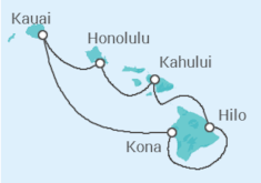 Reiseroute der Kreuzfahrt  Hawaii Rundreise - NCL Norwegian Cruise Line
