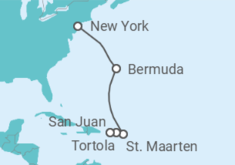 Reiseroute der Kreuzfahrt  BERMUDA & CARIBBEAN CRUISE: HAMILTON, PHILIPSBURG & SAN JUAN - Azamara