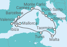 Reiseroute der Kreuzfahrt  An Extended Journey through Timeless Coastal Beauty & Cultural Splendour - Explora Journeys