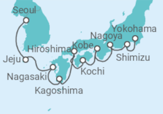 Reiseroute der Kreuzfahrt  Japan, Südkorea - NCL Norwegian Cruise Line