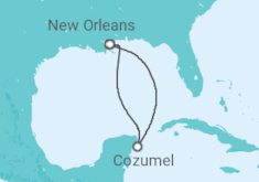 Reiseroute der Kreuzfahrt  WESTERN CARIBBEAN - Carnival Cruise Line