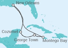 Reiseroute der Kreuzfahrt  WESTERN CARIBBEAN - Carnival Cruise Line