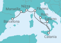 Reiseroute der Kreuzfahrt  Frankreich - NCL Norwegian Cruise Line