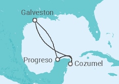 Reiseroute der Kreuzfahrt  WESTERN CARIBBEAN - Carnival Cruise Line
