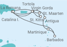 Reiseroute der Kreuzfahrt  15 Tage Antillen mit Flug Alles Inklusive - MSC Cruises