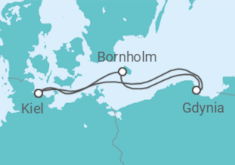 Reiseroute der Kreuzfahrt  4 Nächte - Kurzreise Ostsee - ab/bis Kiel - Mein Schiff