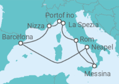 Reiseroute der Kreuzfahrt  Riviera Experience - Celebrity Cruises