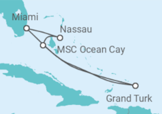 Reiseroute der Kreuzfahrt  Bahamas - MSC Cruises