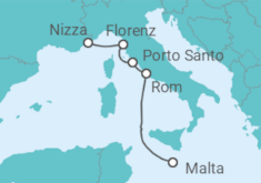 Reiseroute der Kreuzfahrt  Italien - Silversea