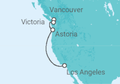 Reiseroute der Kreuzfahrt  Pacific Coastal - Princess Cruises