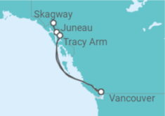 Reiseroute der Kreuzfahrt  Inside Passage (Roundtrip Vancouver) - Princess Cruises