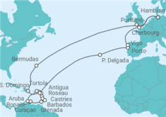 Reiseroute der Kreuzfahrt  Große Winterpause Karibik mit Bermuda - AIDA