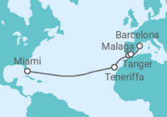 Reiseroute der Kreuzfahrt  Spanien, Marokko - Virgin Voyages