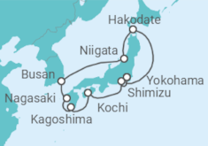 Reiseroute der Kreuzfahrt  Circle Japan - Princess Cruises