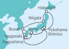 Reiseroute der Kreuzfahrt  Grand Circle Japan - Princess Cruises