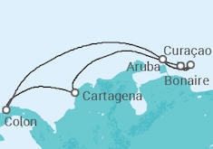 Reiseroute der Kreuzfahrt  Curaçao, Bonaire, San Eustaquio y Saba, Aruba, Panama - Royal Caribbean