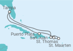 Reiseroute der Kreuzfahrt  Puerto Rico, Sint Maarten, Amerikanische Jungferninseln - Royal Caribbean
