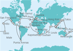 Reiseroute der Kreuzfahrt  Costa Deliziosa Weltreise 2026-2027 - Costa Kreuzfahrten