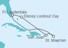Reiseroute der Kreuzfahrt  Puerto Rico, Sint Maarten - Disney Cruise Line