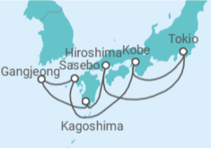Reiseroute der Kreuzfahrt  Japan Alles Inklusive - MSC Cruises