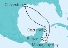 Reiseroute der Kreuzfahrt  WESTERN CARIBBEAN - Carnival Cruise Line