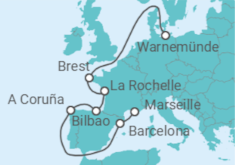 Reiseroute der Kreuzfahrt  Meerblicke Europa ab Marseille Alles Inklusive - MSC Cruises