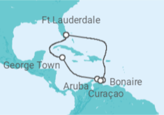 Reiseroute der Kreuzfahrt  Kaimaninseln, Aruba, Curaçao, Bonaire, San Eustaquio y Saba - Celebrity Cruises