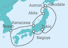 Reiseroute der Kreuzfahrt  A Journey through Japan’s Spirit & Natural Beauty - Explora Journeys