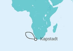 Reiseroute der Kreuzfahrt  Südafrika - MSC Cruises