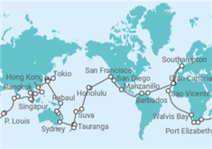 Reiseroute der Kreuzfahrt  EPIC WORLD EXPLORER 2028- Nur für Erwachsene - PO Cruises