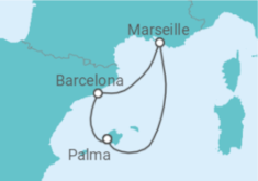 Reiseroute der Kreuzfahrt  5 Nächte - Full Metal Cruise XIII - Part 1 - ab/bis Palma - Mein Schiff