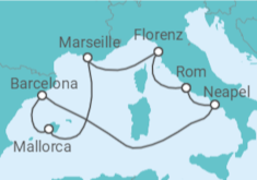 Reiseroute der Kreuzfahrt  Sommerlaune am Mittelmeer - Royal Caribbean