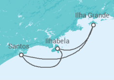 Reiseroute der Kreuzfahrt  Brasilien - MSC Cruises