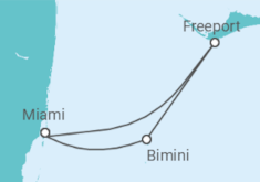 Reiseroute der Kreuzfahrt  USA - Virgin Voyages